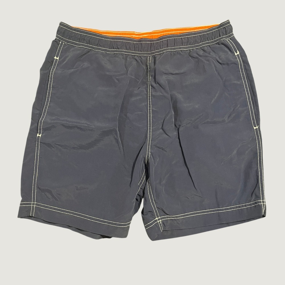 Chaps Mens Swim Trunks Navy Blue Orange Contrast Stitch Mesh‎ Lined Small S/P/CH